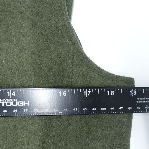 7 FOR ALL MANKIND Vest Women Green Long Moto Asymmetrical Zip Knit Vegan SZ M - Picture 3 of 7